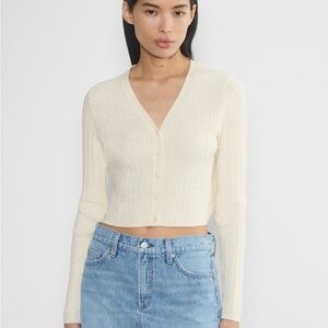 Aritzia Cream Cardigan keaton cable pattern